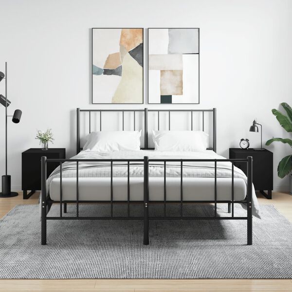 vidaXL naktsskapī&scaron;i, 2 gab., melni, 40x40x50 cm, inženierijas koks