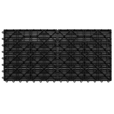 vidaXL terases flīzes, 6 gab., WPC, 60x30 cm, 1,08 m², melnas