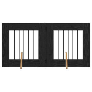 vidaXL Suņu vārti ar statīviem 2 pcs Melns ozols 60 x 60 cm
