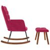 vidaXL &Scaron;ūpuļkrēsls ar Stool Wine Red Velvet