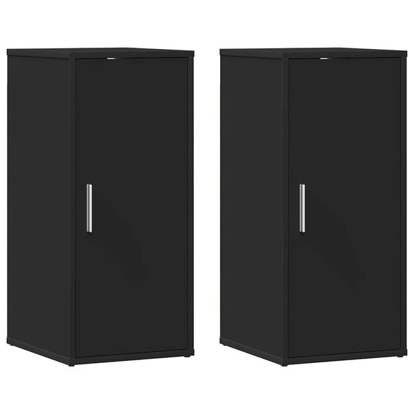 vidaXL apavu skapīši, 2 gab., 32x35x70 cm, melni, skaidu plāksne