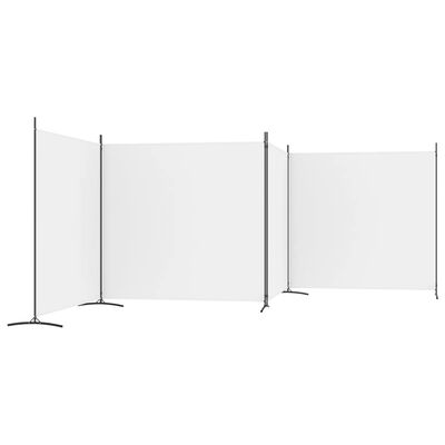 vidaXL 4-paneļu istabas aizslietnis, 698x180 cm, balts audums