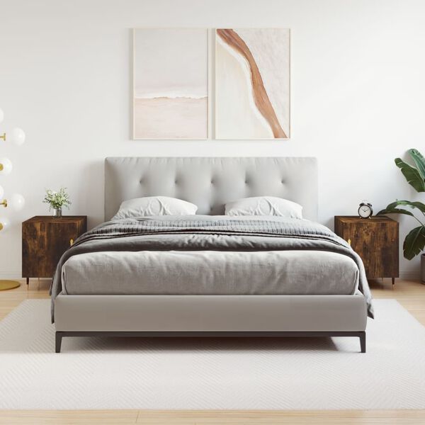 vidaXL naktsskapī&scaron;i, 2 gab., ozolkoka, 40x40x50 cm, inženierijas koks