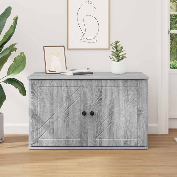 vidaXL Kaķu māja Pelēks Sonoma 85 x 55 x 50 cm Inženierijas koks