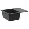 vidaXL Izlietne 80% Kvarts un 20% Sveķi 560 x 460 mm Melna