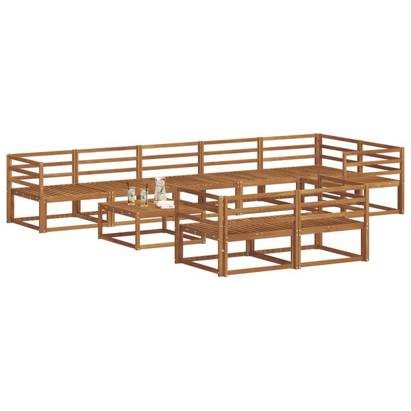 vidaXL Āra dīvānu komplekts 9 pcs Dabiska Cietā akācijas koks