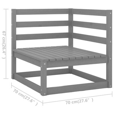 vidaXL 3-vietīgs dārza dīvāns ar matračiem, priedes masīvkoks