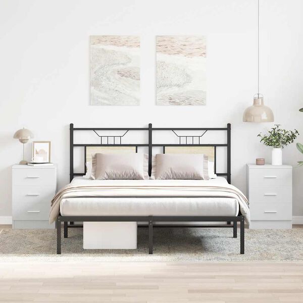 vidaXL naktsskapī&scaron;i, 2 gab., balti, 38x35x56 cm, inženierijas koks