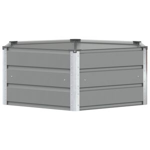 vidaXL Puķu kaste Gai&scaron;i pelēks 129 x 129 x 45 cm Tērauds