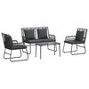 vidaXL Dārza mēbeļu komplekts 4 pcs Melns un Anthracite poliratāns