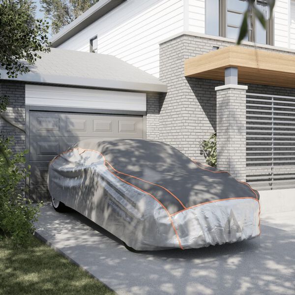 vidaXL automašīnas pārsegs sedanam, krusas aizsardzība, pelēks