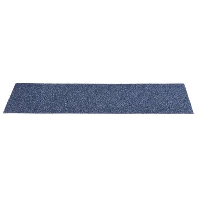 vidaXL kāpņu paklāji, 15 gab., pašlīmējoši, 76x20 cm, zilganpelēki