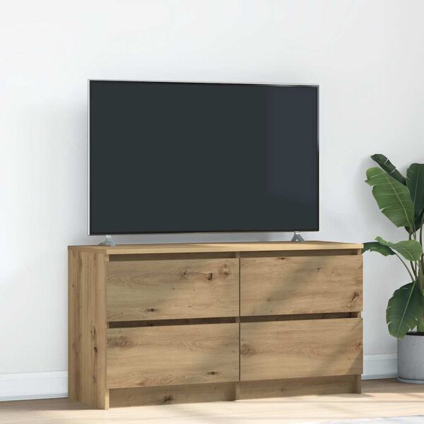 vidaXL TV skapītis, koka krāsa, 100x35x54 cm, inženierijas koks
