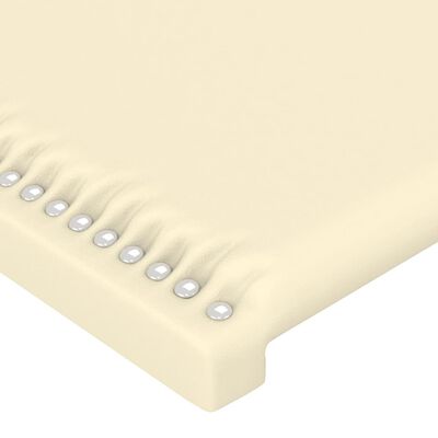 vidaXL gultas rāmis ar galvgali, krēmkrāsas, 100x200 cm, mākslīgā āda