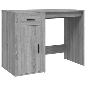 vidaXL rakstāmgalds, pelēcīga ozolkoka, 100x49x75 cm