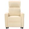vidaXL masāžas krēsls, paceļams, krēmkrāsas audums
