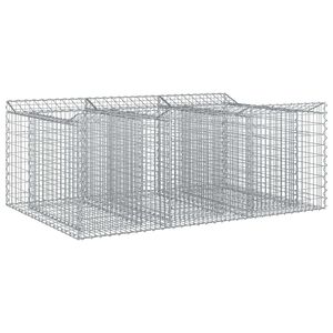 vidaXL Gabions pacelta gulta 150 x 100 x 60 cm Cinkota tērauda Sudraba