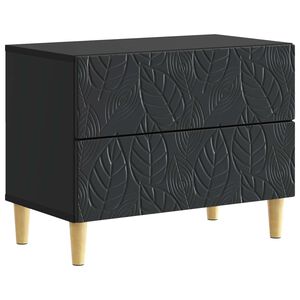 vidaXL Naktsgaldiņ&scaron; Melns 62 x 34,5 x 48 cm Inženierijas koks
