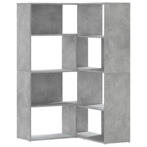 vidaXL 4-līmeņu grāmatu plaukts, pelēks,85x85x140cm, inženierijas koks