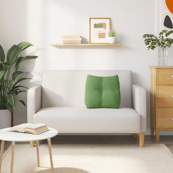 vidaXL Atpakaļ spilvens Gaiši zaļa 45 x 24 x 50 cm Samts