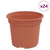vidaXL Apaļais puķu pods 24 pcs Ķieģeļu sarkans &Oslash; 12,5 x 10 cm