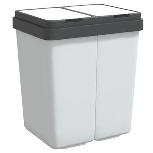 vidaXL dubultā atkritumu tvertne, balta, 2x25 l