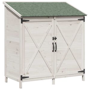 vidaXL Dārza &scaron;ķūņi Balts 106 x 56 x 113,5 cm Masīvs egle koks
