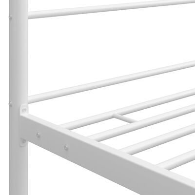 vidaXL gultas rāmis ar nojumi, balts metāls, 90x200 cm