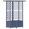 vidaXL Pacelta gulta ar treliem un jumtu Pelēka 124 x 40 x 136 cm PP
