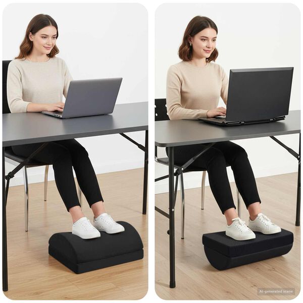 vidaXL Kājas atbalsta spilvens Vienkrāsains Melna