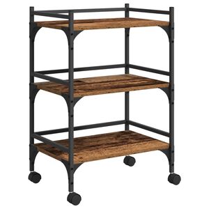 vidaXL Virtuves ratiņ&scaron; Vecs koks 50 x 35 x 75.5 cm Inženierijas koks