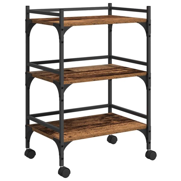 vidaXL Virtuves ratiņ&scaron; Vecs koks 50 x 35 x 75.5 cm Inženierijas koks