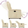 vidaXL atpūtas krēsls, paceļams, atgāžams, krēmkrāsas audums