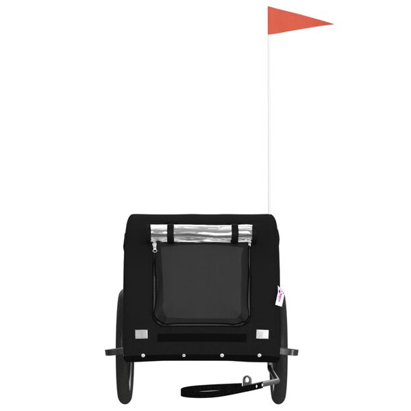 vidaXL mājdzīvnieku velo piekabe, melna, Oksfordas audums un dzelzs