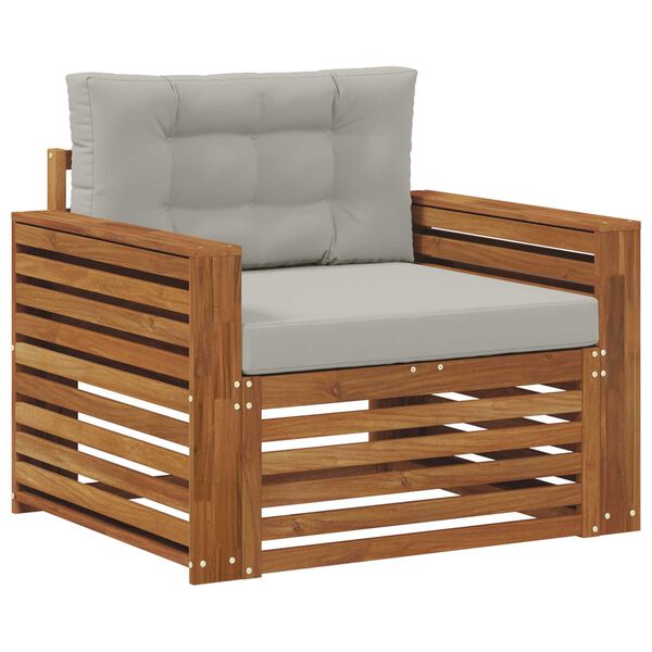 vidaXL Āra dīvānu komplekts Cieta akācijas koks un poliesters Dabiska