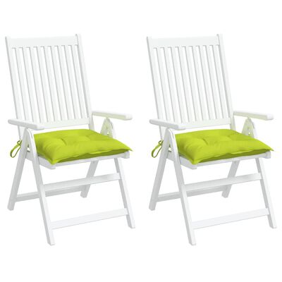 vidaXL dārza krēslu spilveni, 2 gab., spilgti zaļi, 50x50x7 cm, audums