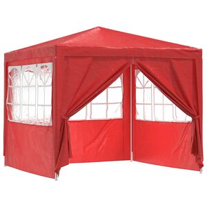vidaXL Balles telts 250 x 250 x 240 cm Sarkana PE un Tērauds