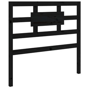 vidaXL gultas galvgalis, melns, 95,5x4x100 cm, priedes masīvkoks