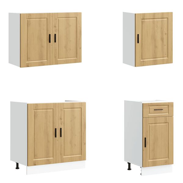 vidaXL 7-daļīgs virtuves skapītis komplekts, Kalmar, koka krāsā