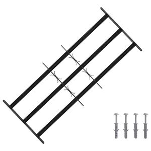 vidaXL Apsardzes restes logiem ar 3 &scaron;ķērsstieņiem 3 gab. 63-114 cm
