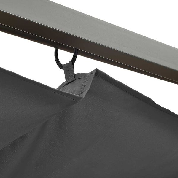 vidaXL nojume ar izvelkamu jumtu, 3x3 m, tērauds, pelēka, 180 g/m&sup2;