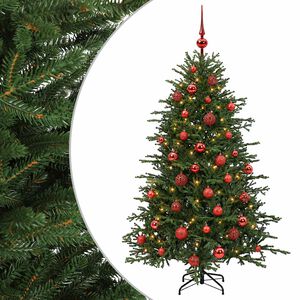 vidaXL Mākslīgā Ziemassvētku egle ar bumbiņu 120 cm 150 LED