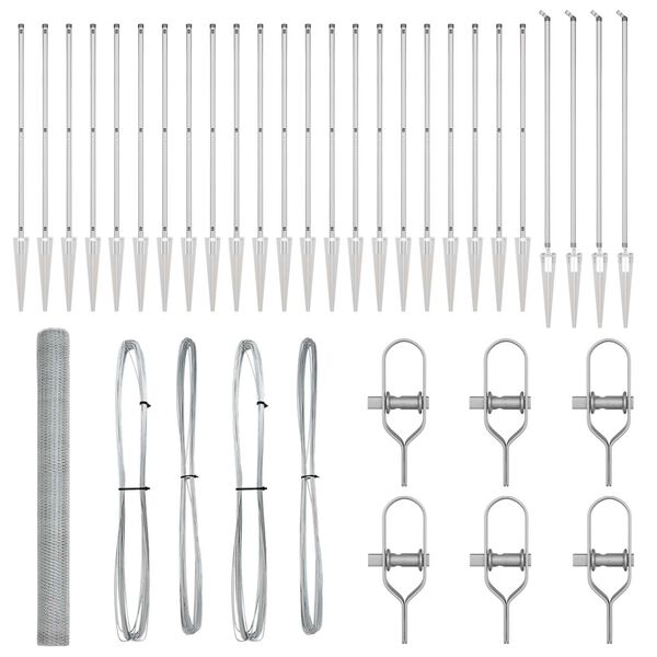 vidaXL Žoga āķis Sudraba 50 x 1,5 m (13 mm siets) Tērauds