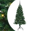 vidaXL Stūra mākslīgais Ziemassvētku koks Zaļa 150 cm PVC un metāls