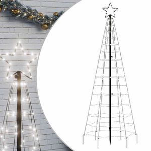 vidaXL LED Ziemassvētku koks ar tapām 220 LED Auksti Baltā 180 cm (tikai AU)