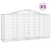 vidaXL arkveida gabiona grozi, 5 gb., 200x50x100/120cm, cinkota dzelzs