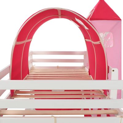 vidaXL bērnu gulta ar slidkalniņu un trepēm, priedes koks, 208x230 cm