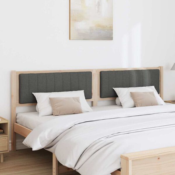 vidaXL Mīkstināts gultas galvgalis Brūna 200 cm Ciets priedes koks