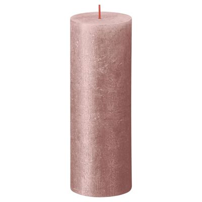 Bolsius cilindriskas sveces Shimmer, 4 gab., 190x68 mm, rozā