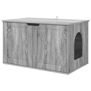 vidaXL Kaķu māja Pelēks Sonoma 85 x 55 x 50,5 cm Inženierijas koks